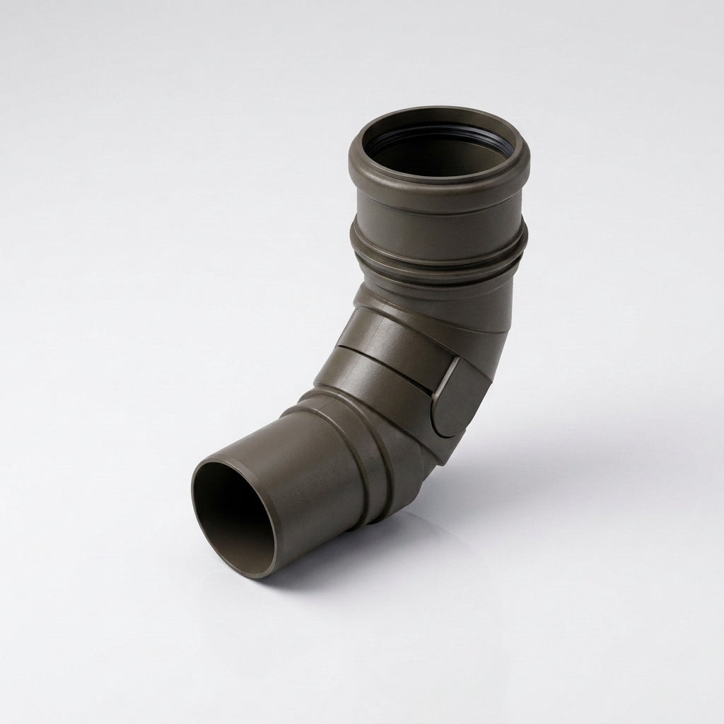 Traditional Adjustable Swanneck 76mm Dia Downpipe Connector — RAL 7022