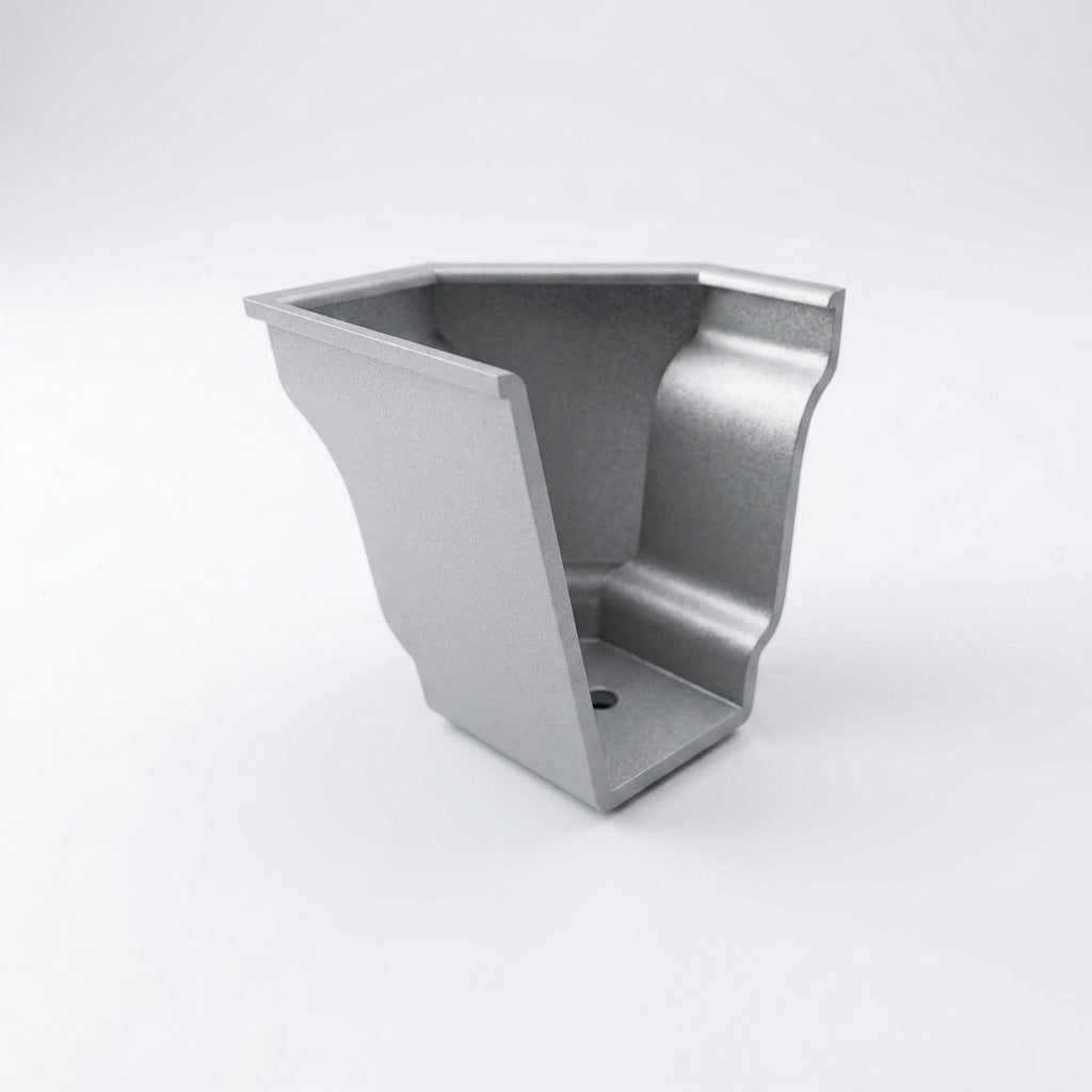 Moulded Ogee Gutter Right Hand Stop End 125 x 100mm — RAL 9006