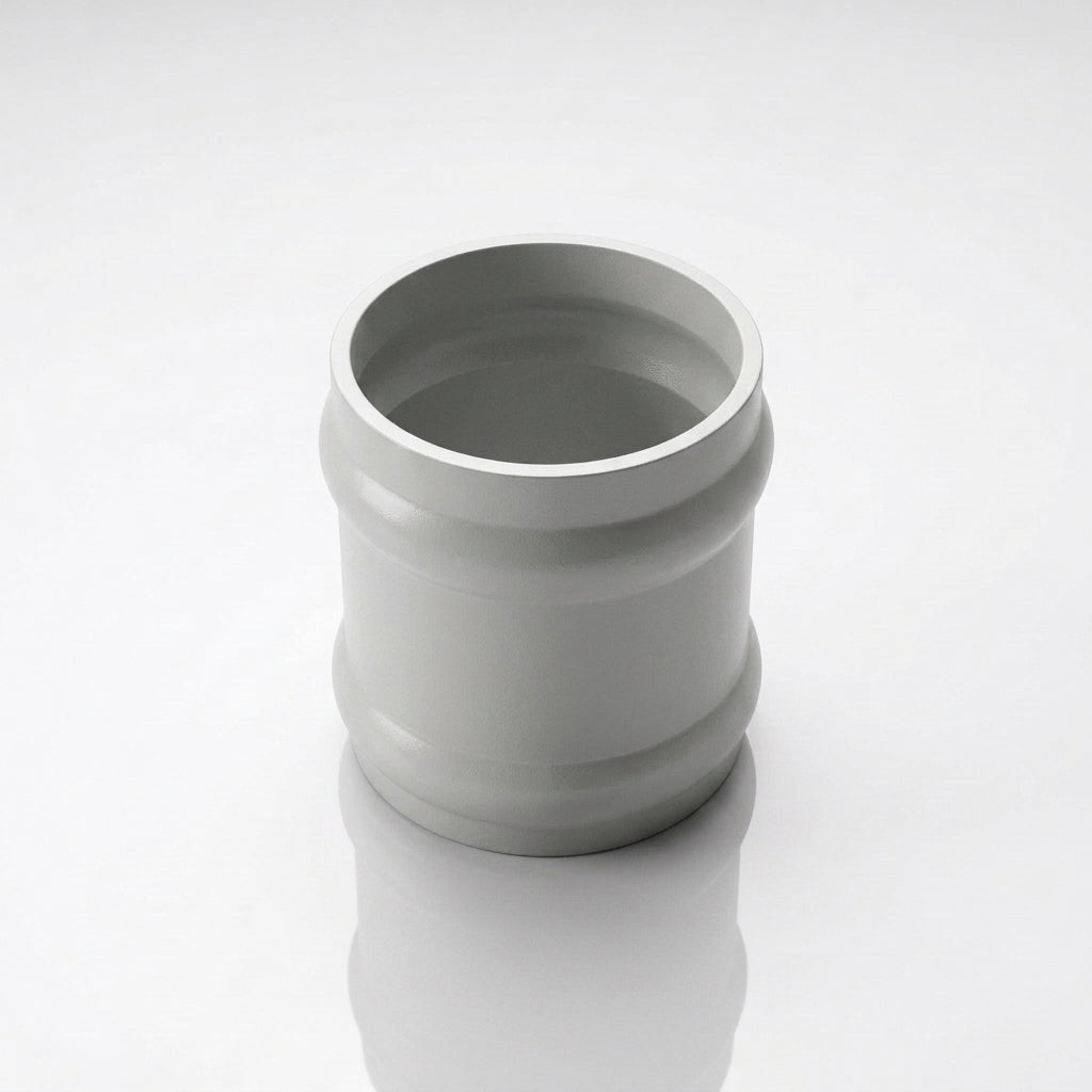 Traditional Aluminium Downpipe Socket 63mm Dia Non-Eared — RAL 7035