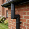 Flush Joint Aluminium Downpipe Bends 63mm Diameter — Textured Black / 92.5 Deg (in use)