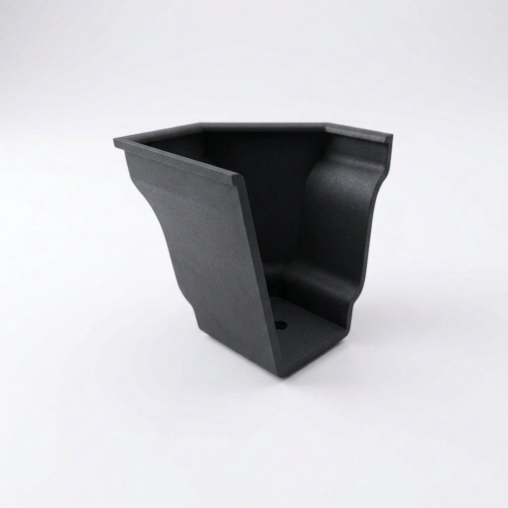Moulded Ogee Gutter Right Hand Stop End 125 x 100mm — RAL 7021