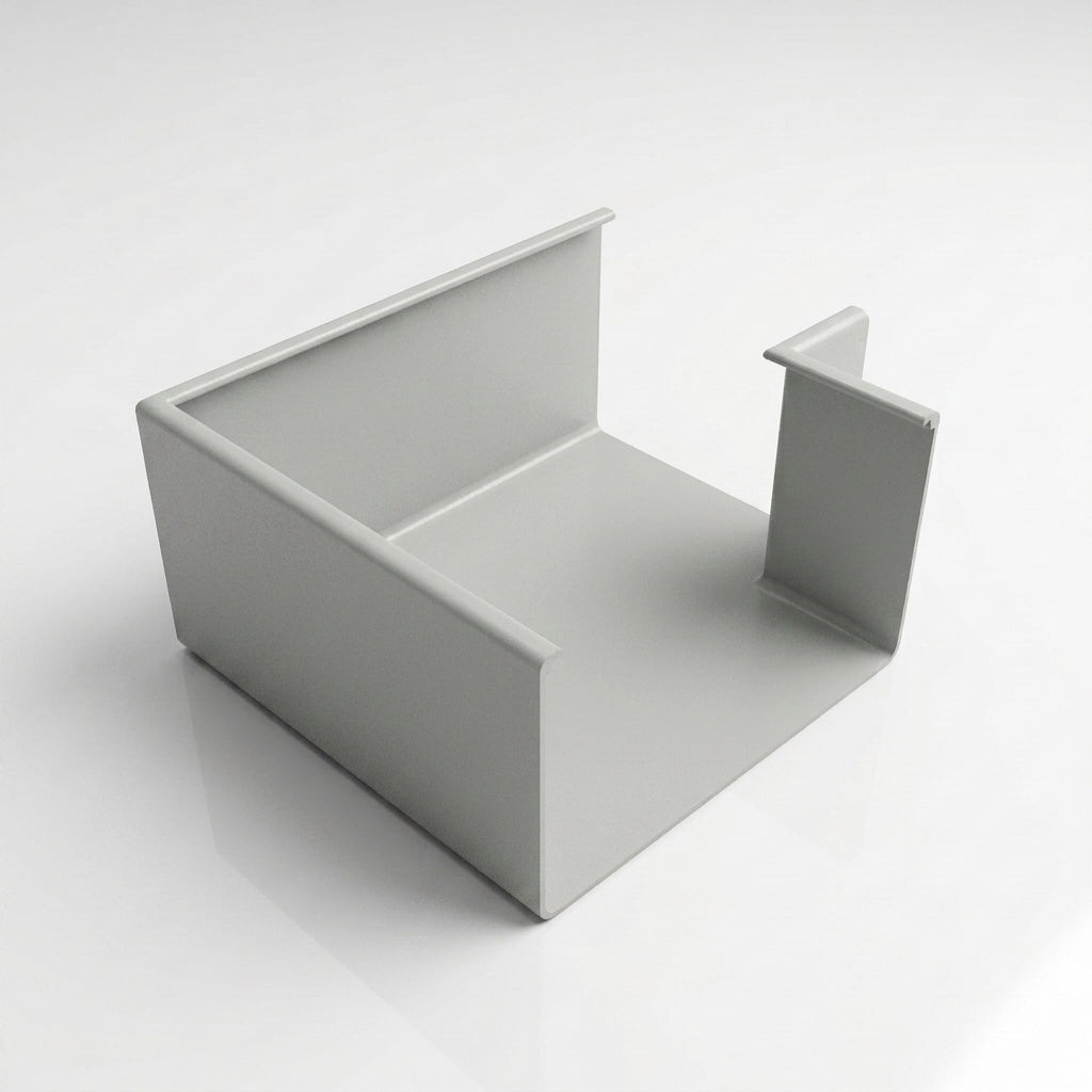90° Aluminium Box Gutter Angle 135 x 100mm — RAL 7035