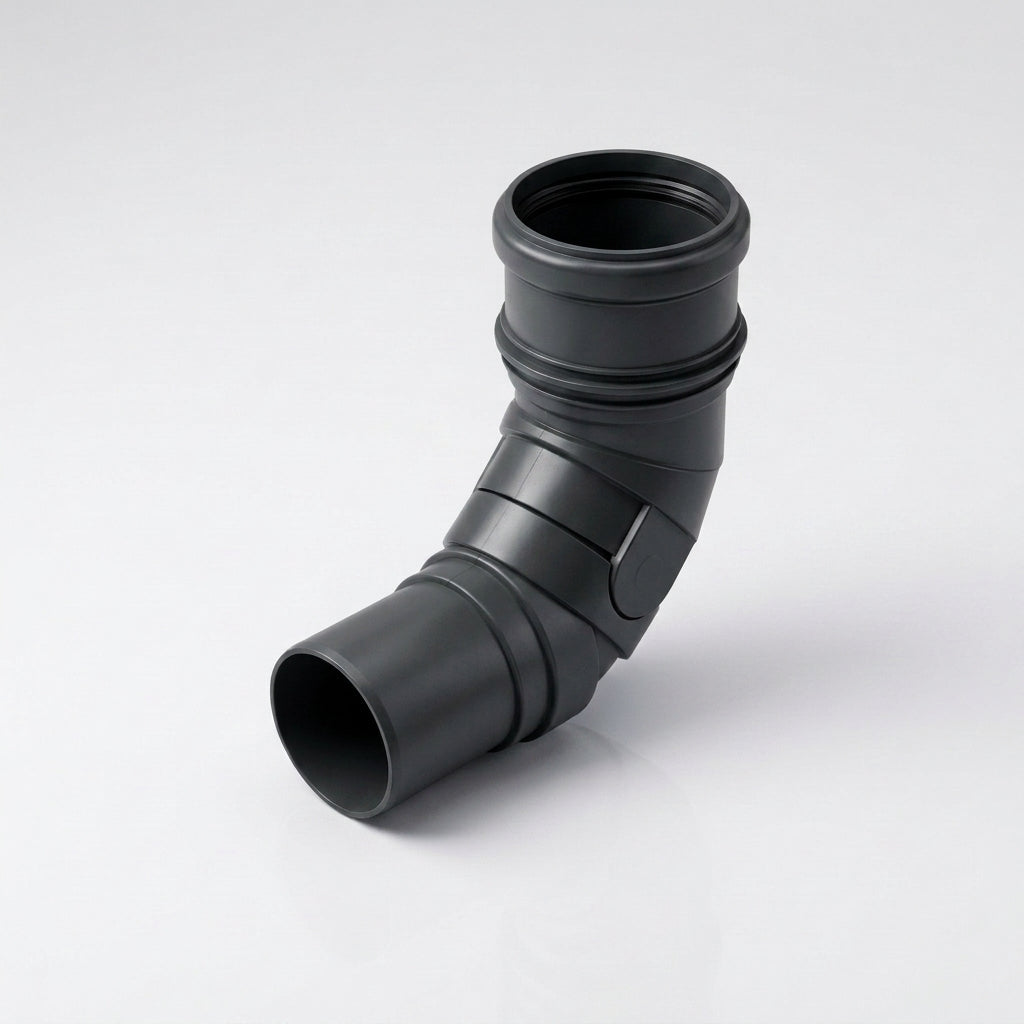 Traditional Adjustable Swanneck 76mm Dia Downpipe Connector — RAL 7021