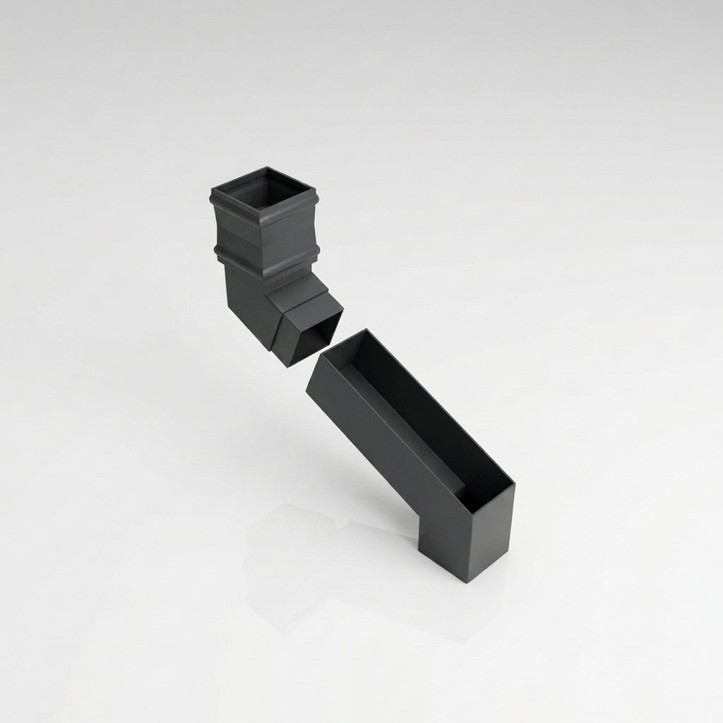 72x72mm Aluminium Adjustable Swanneck Offset — RAL 7021
