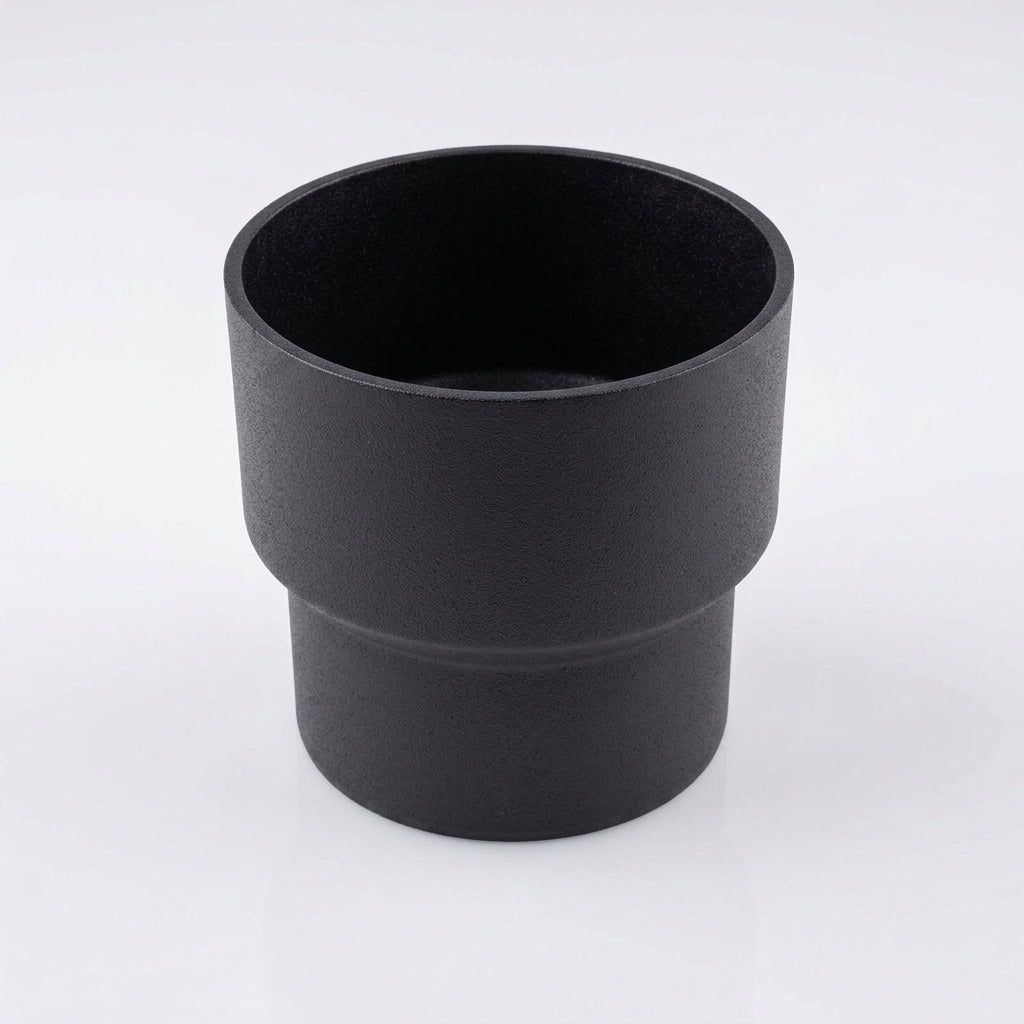 76mm Ø Outlet to Downpipe Length Connector — Textured Black