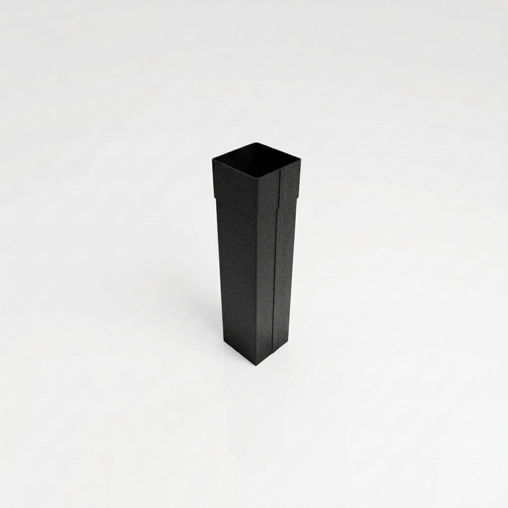 72x72mm Aluminium Gutter Outlet Spigot Extender — Textured Black