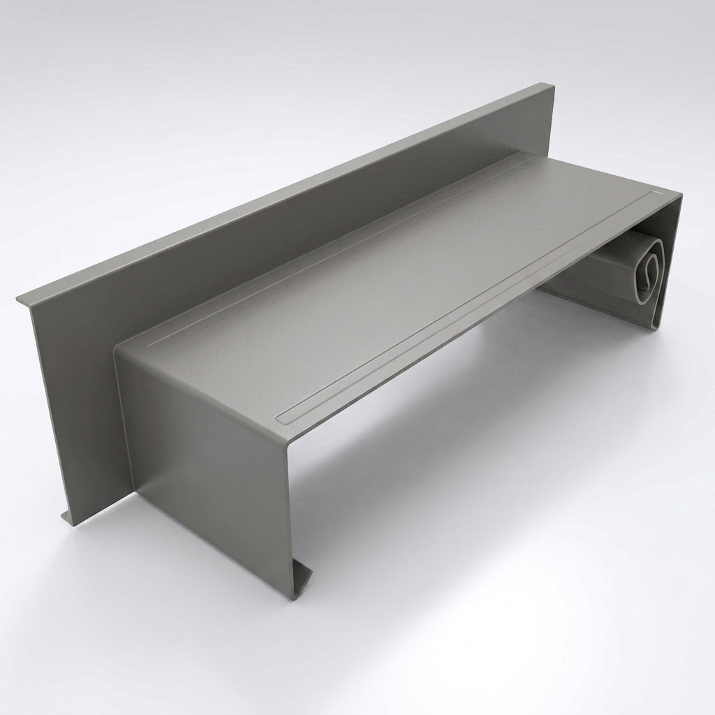 Aluminium Coping Stop End Upstand – Secret Fix — RAL 7036