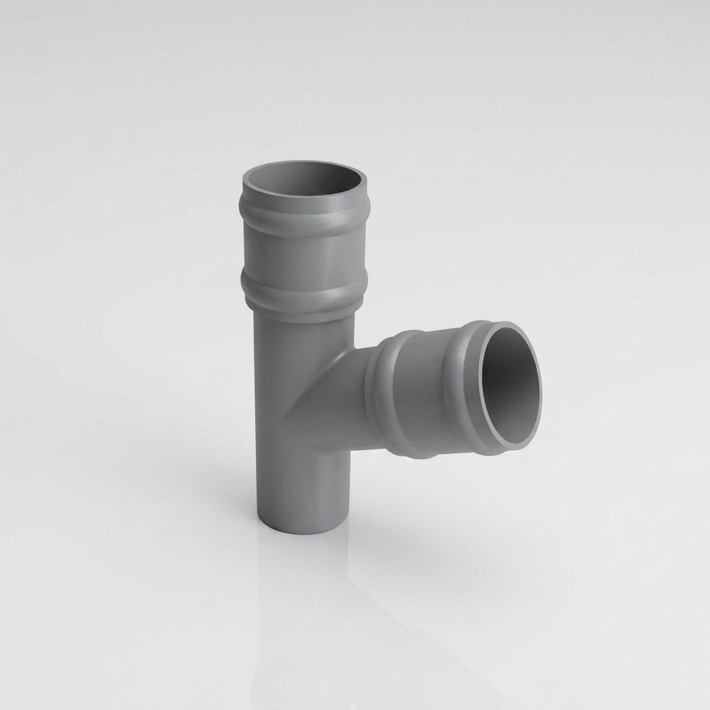 Traditional Aluminium Downpipe Branch 76mm Diameter — RAL 7037 / 112.5 Degrees