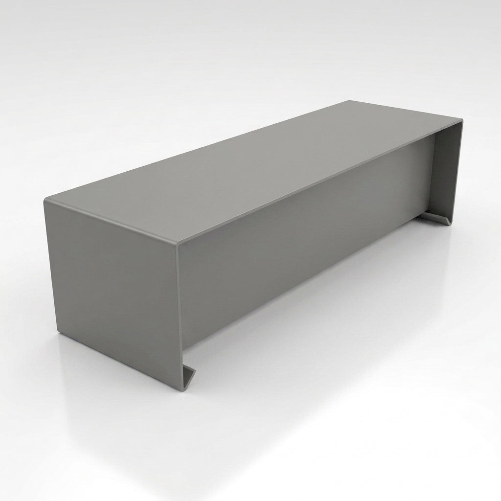 Aluminium Coping Stop End – Secret Fix 75mm — RAL 7036