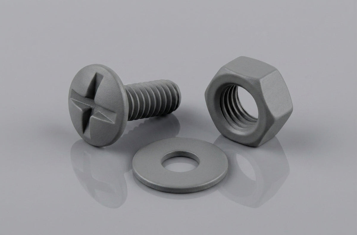 M6 Moulded Gutter Jointing Bolt, Nut & Washer Set (50 Pack) — RAL 7037