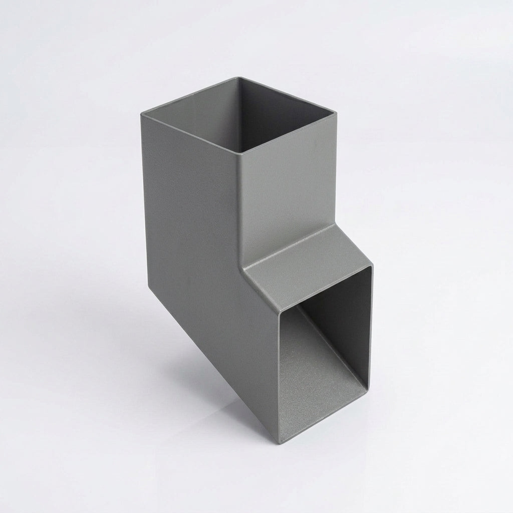 72x72mm Flush Joint Aluminium Downpipe Shoe — RAL 7037