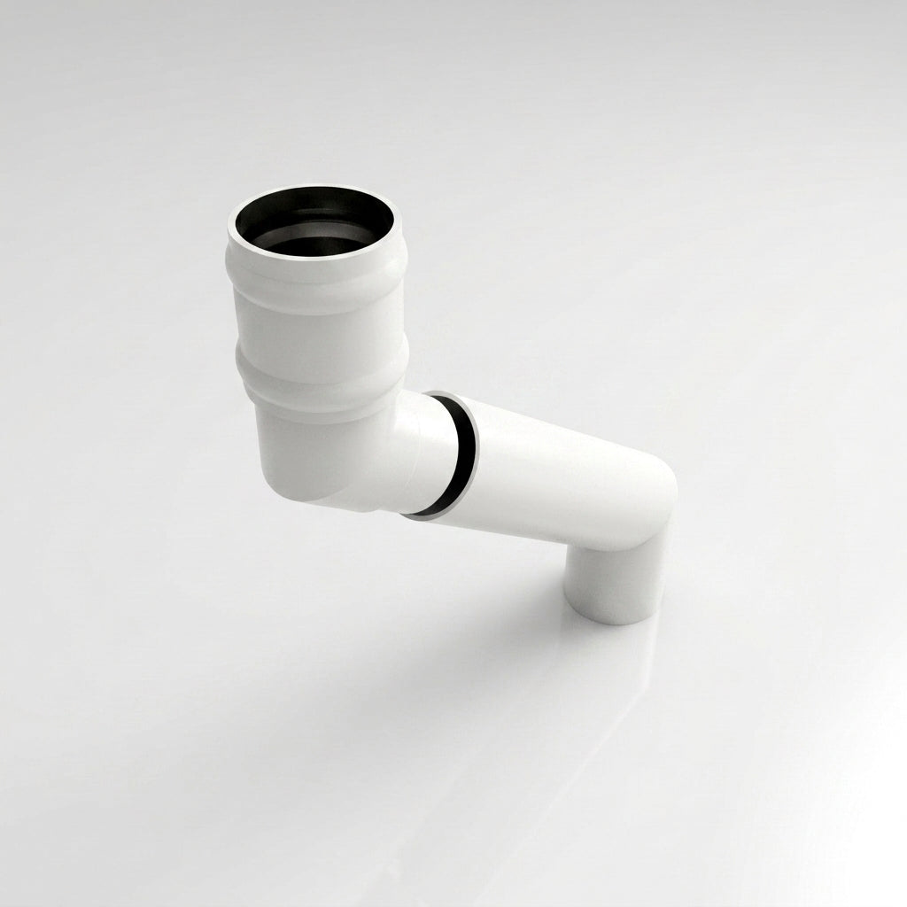 Traditional Adjustable Swanneck 63mm Diameter Aluminium Downpipe — RAL 9016