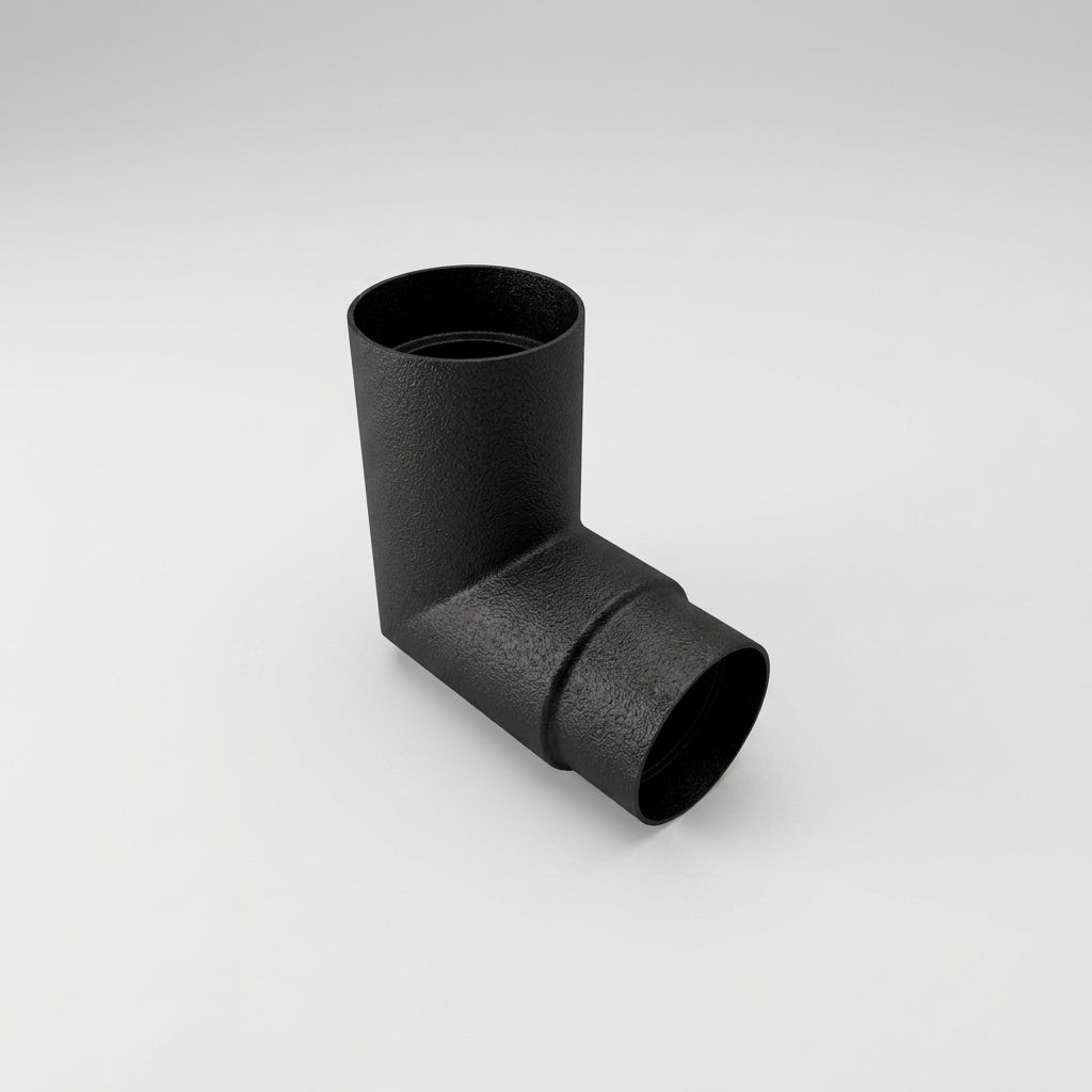 Flush Joint Aluminium Downpipe Bends 63mm Diameter — Textured Black / 92.5 Deg