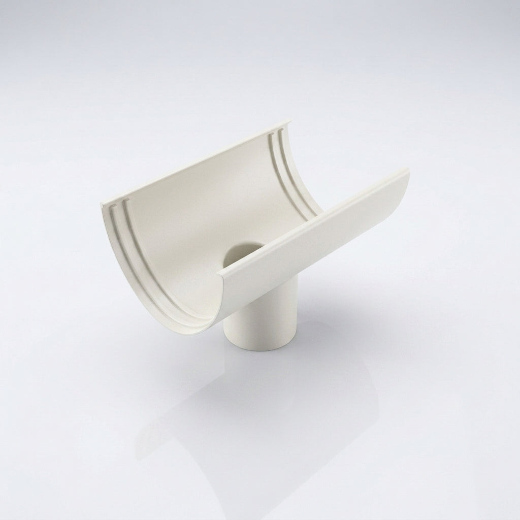 Deepflow Aluminium Gutter Outlet 63mm Dia – 130mm — RAL 9010