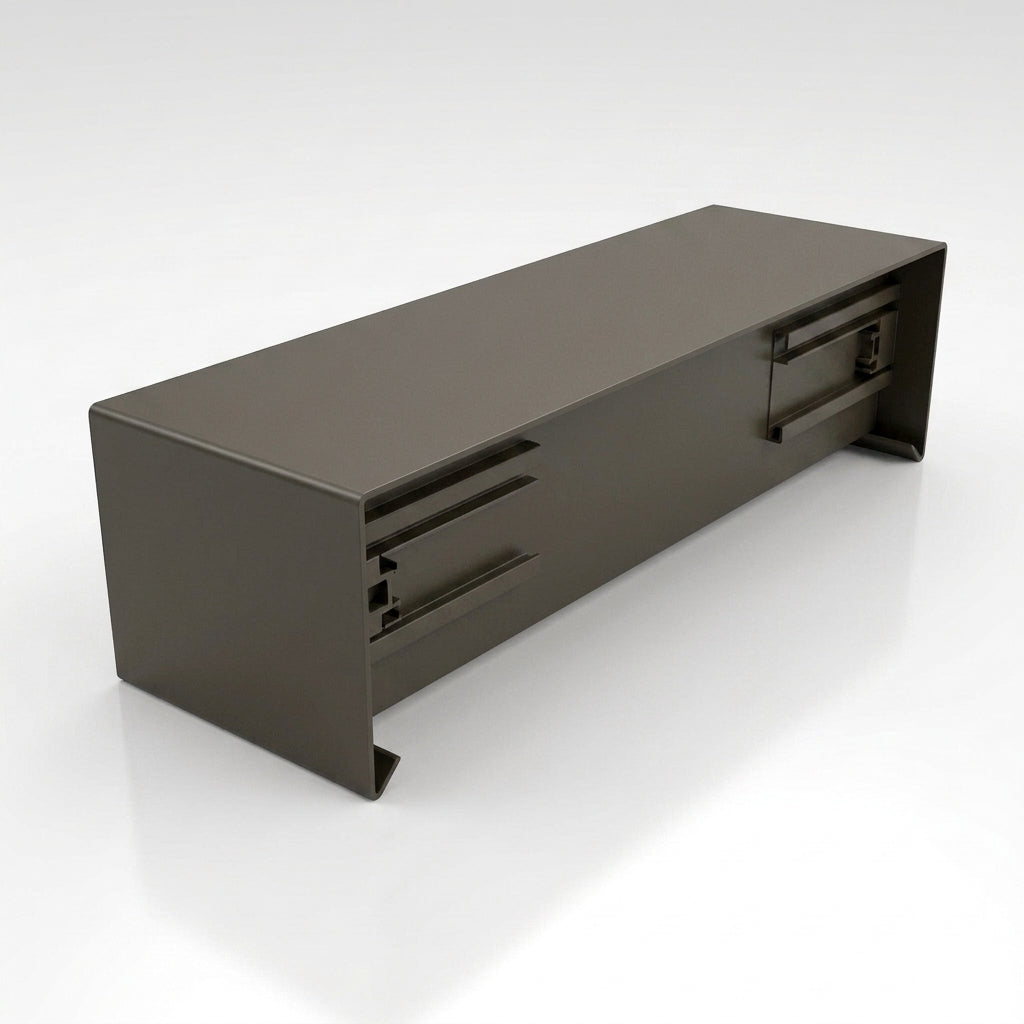Aluminium Coping Stop End – Secret Fix 75mm — RAL 7022