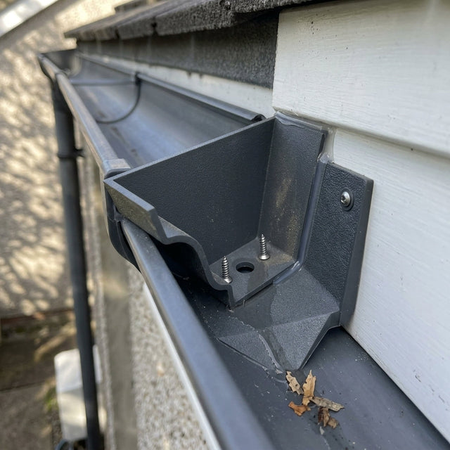 Aluminium Moulded Ogee Gutter Left Hand Stop End 125 x 100mm