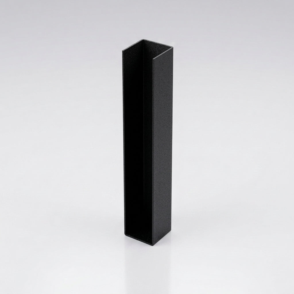 UF1 Aluminium Fascia Board Joint Cover - U Return Profile — Textured Black