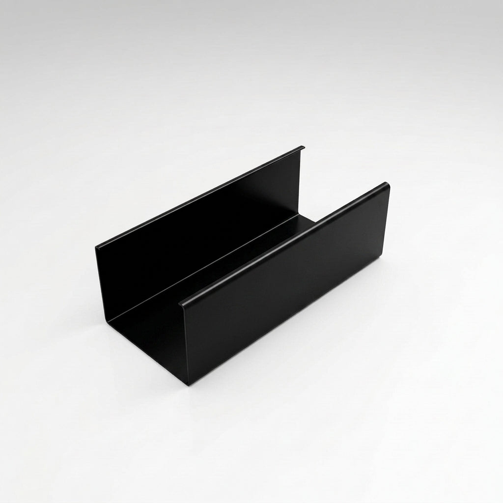 Aluminium Box Gutter Length 135×100mm 3m Marine Grade — RAL 9005