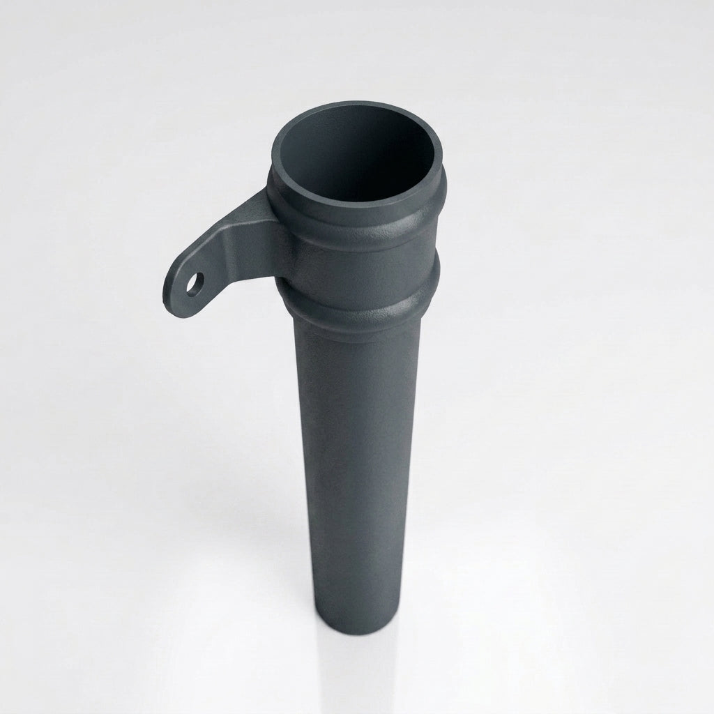 Traditional Aluminium Downpipe 76mm Diameter × 3m Eared Socket — RAL 7016