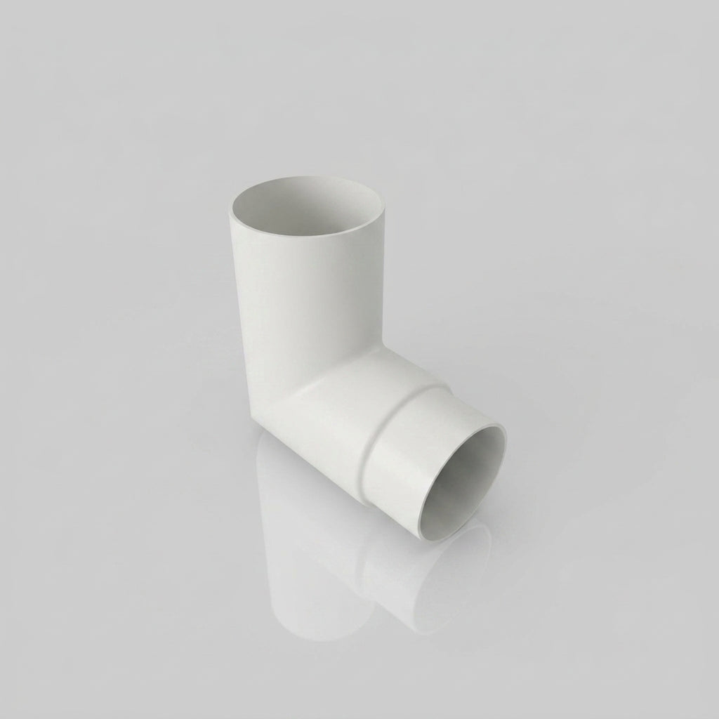 76mm Diameter Flush Joint Aluminium Downpipe Bends — RAL 9016 / 92.5 Deg