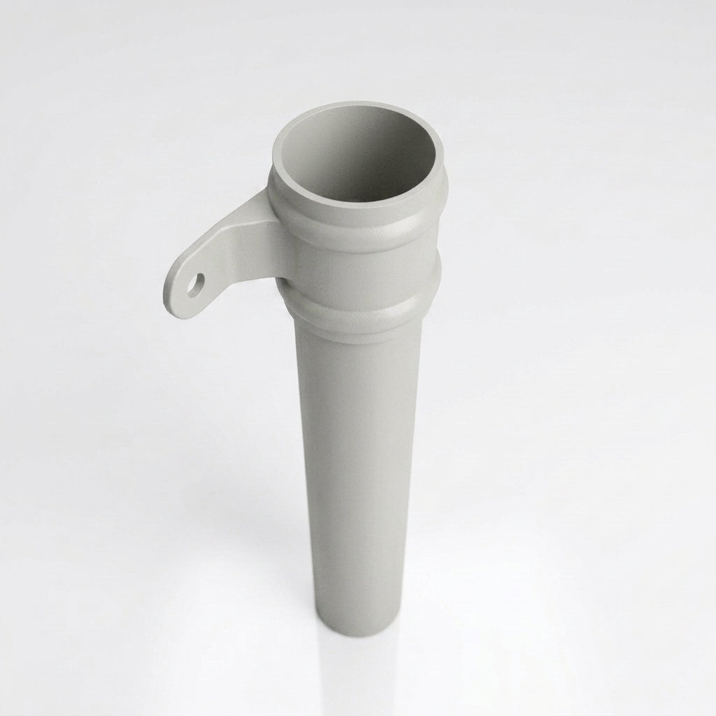 Traditional Aluminium Downpipe 76mm Diameter × 3m Eared Socket — RAL 7035