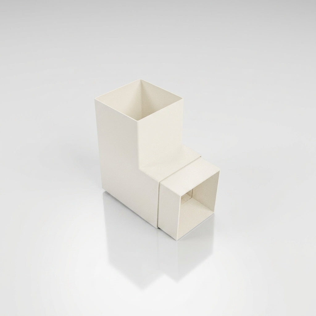 Flush Joint Aluminium Downpipe Bend 72x72mm — RAL 9010 / 92.5 Degrees