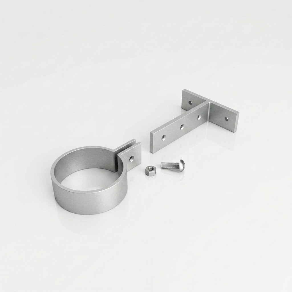 Adjustable Aluminium Pipe Clip 76mm Diameter — RAL 9006