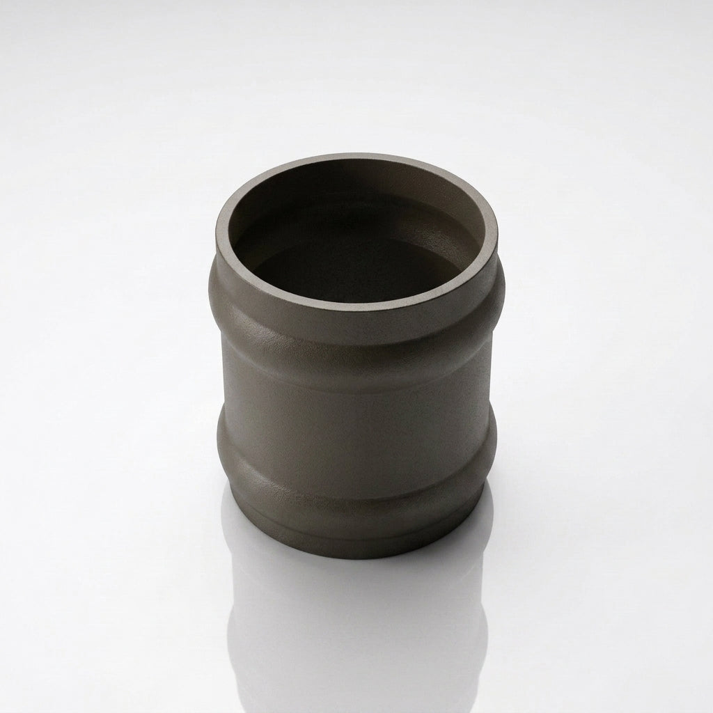 Traditional Aluminium Downpipe Socket 63mm Dia Non-Eared — RAL 7022