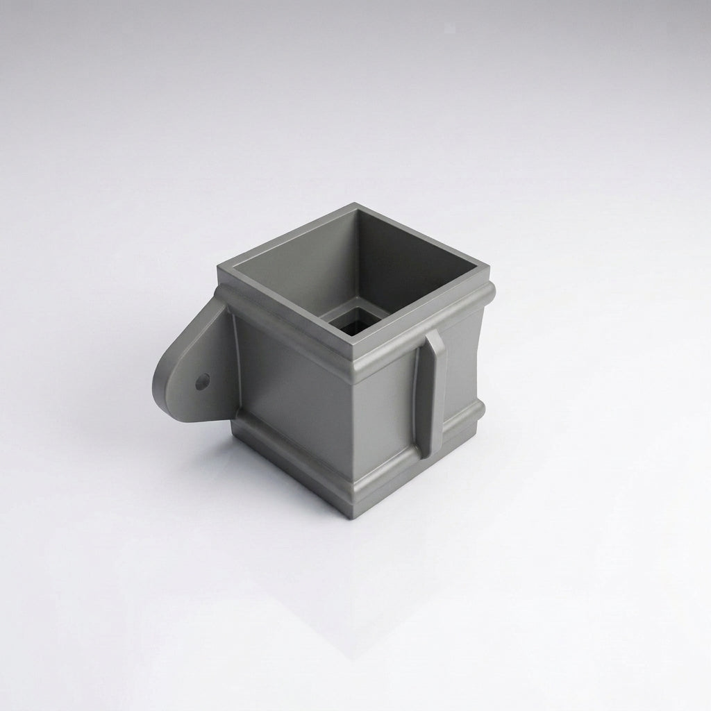 Traditional Downpipe Spare Socket Eared 72x72mm Aluminium — RAL 7037