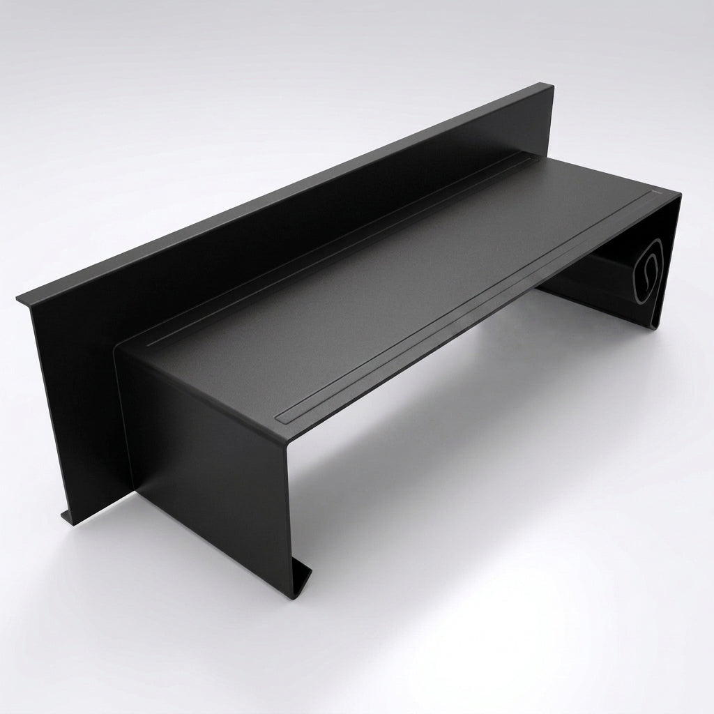 Aluminium Coping Stop End Upstand – Secret Fix — Textured Black