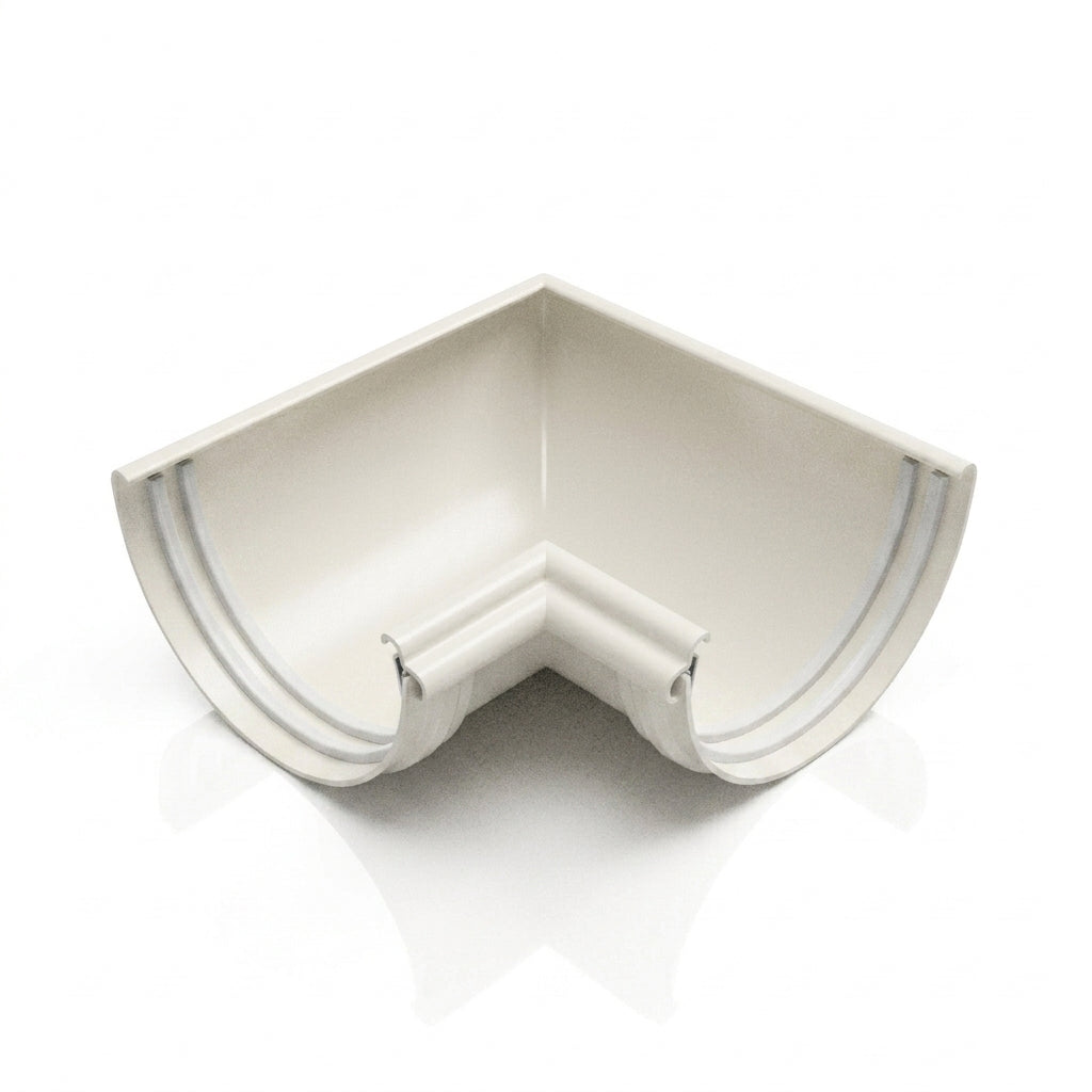 Half Round Aluminium Gutter Angle 90° - 125mm — RAL 9010
