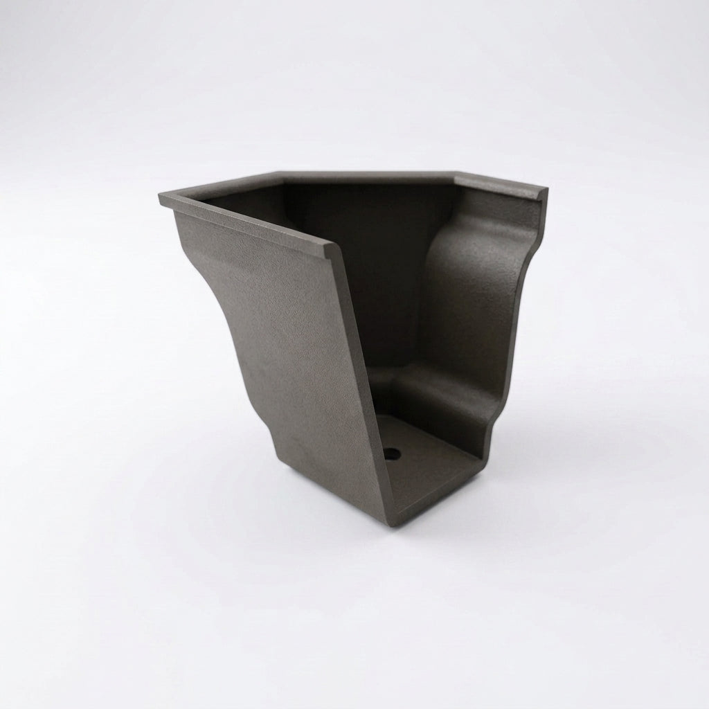 Moulded Ogee Gutter Right Hand Stop End 125 x 100mm — RAL 7022