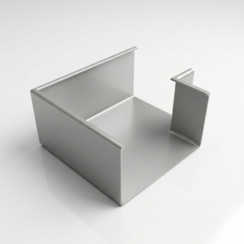 90° Aluminium Box Gutter Angle 135 x 100mm — RAL 9006