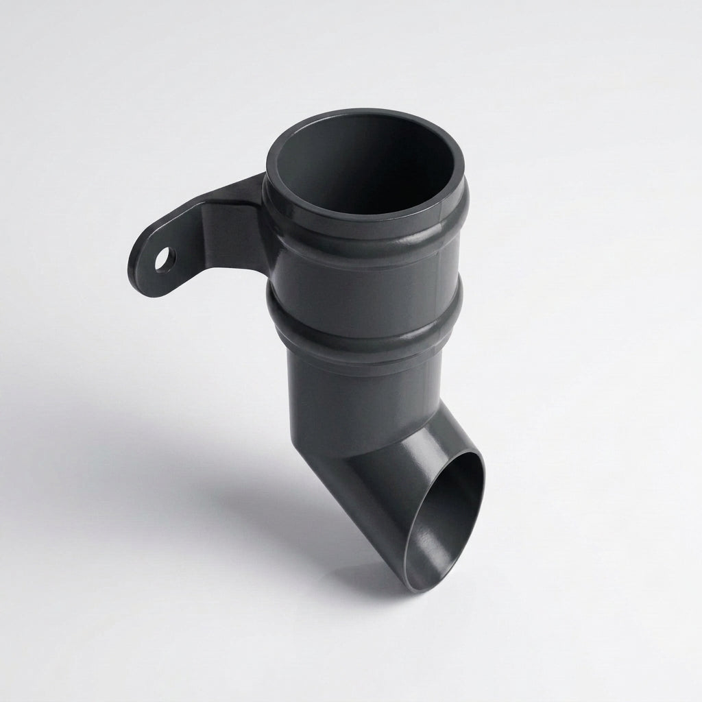 Traditional Aluminium Downpipe Shoe 76mm Diameter — RAL 7021