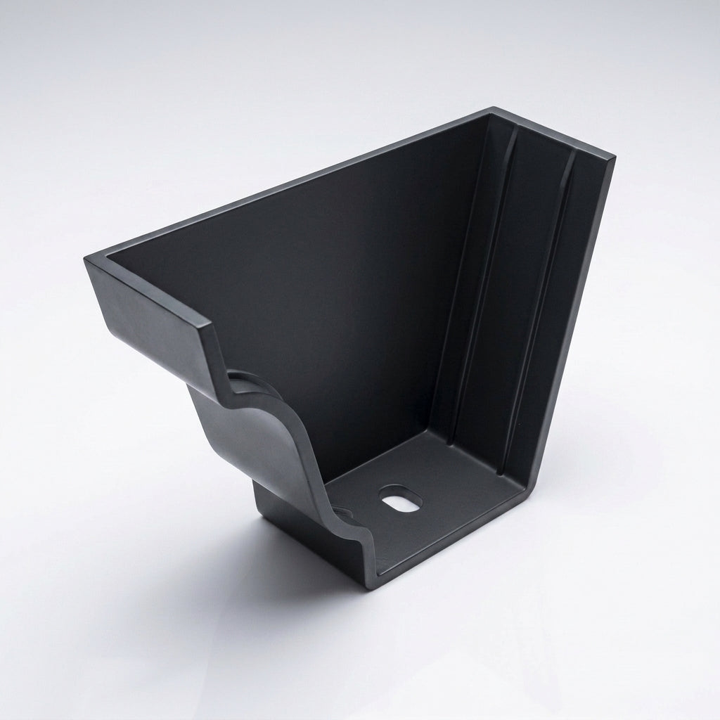 Moulded Ogee Gutter Left Hand Stop End 125 x 100mm — RAL 7021