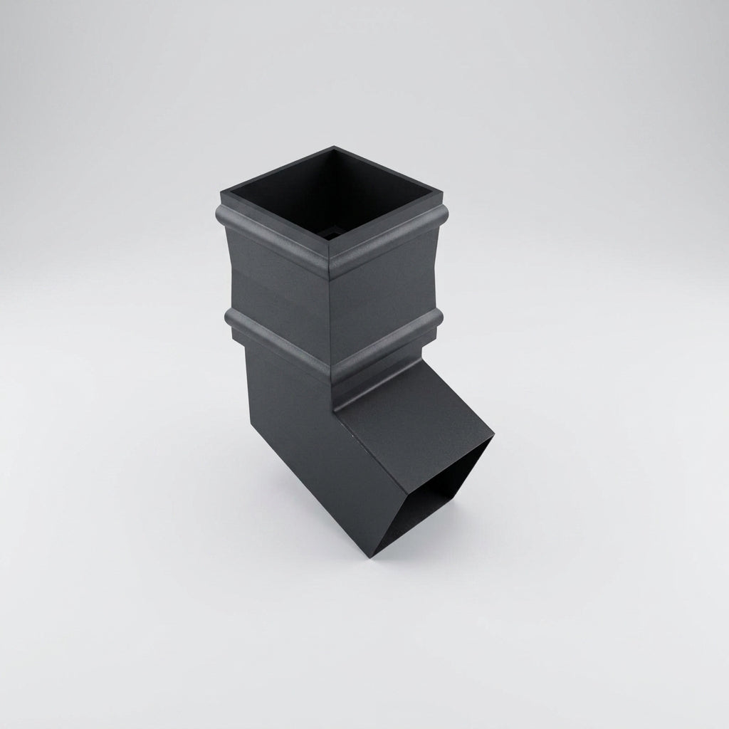 Traditional Aluminium Downpipe Bends 72x72mm – 92.5° & 112.5° — RAL 7021 / 112.5 Degrees