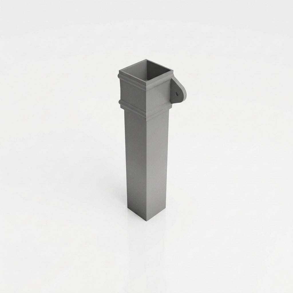 Traditional Aluminium Downpipe 72x72mm x 3m Eared Socket — RAL 7037