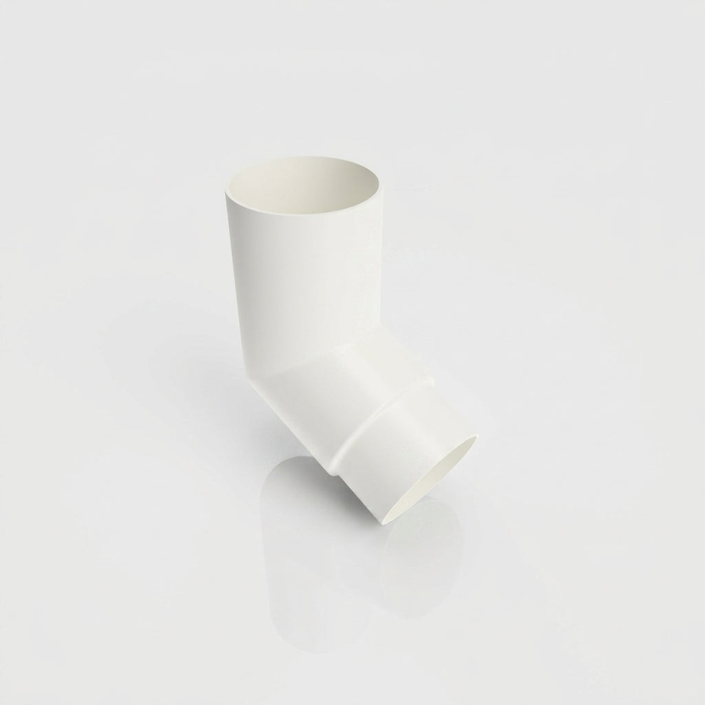 Flush Joint Aluminium Downpipe Bends 63mm Diameter — RAL 9016 / 112.5 Deg