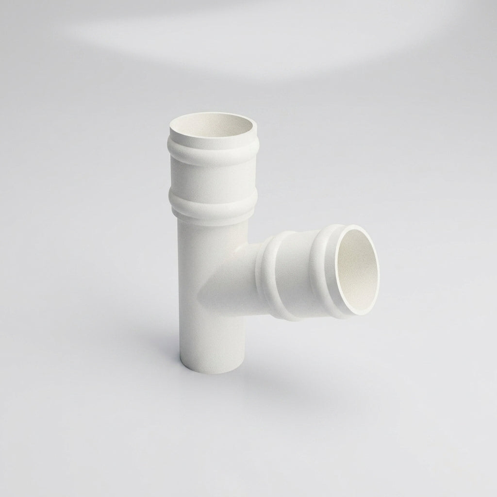 63mm Diameter Traditional Downpipe Branches 92.5° & 112.5° — RAL 9016 / 112.5 Degrees