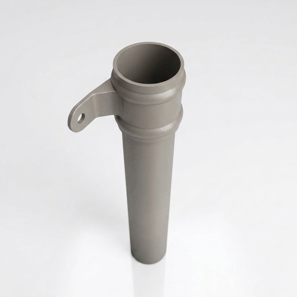 Traditional Aluminium Downpipe 76mm Diameter × 3m Eared Socket — RAL 7036