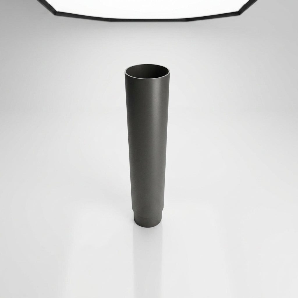 Aluminium Flush Joint Downpipe Sample — RAL 7022 / 63mmØ