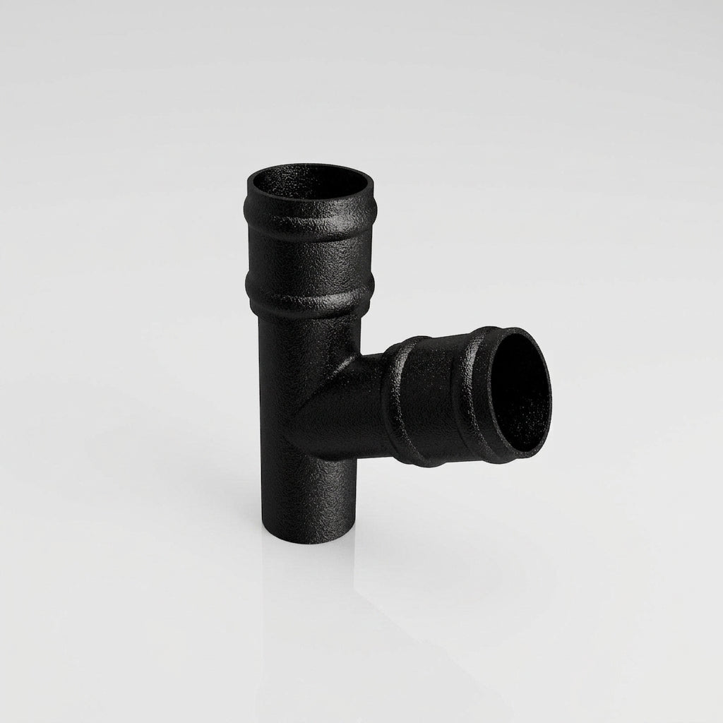 63mm Diameter Traditional Downpipe Branches 92.5° & 112.5° — Textured Black / 112.5 Degrees