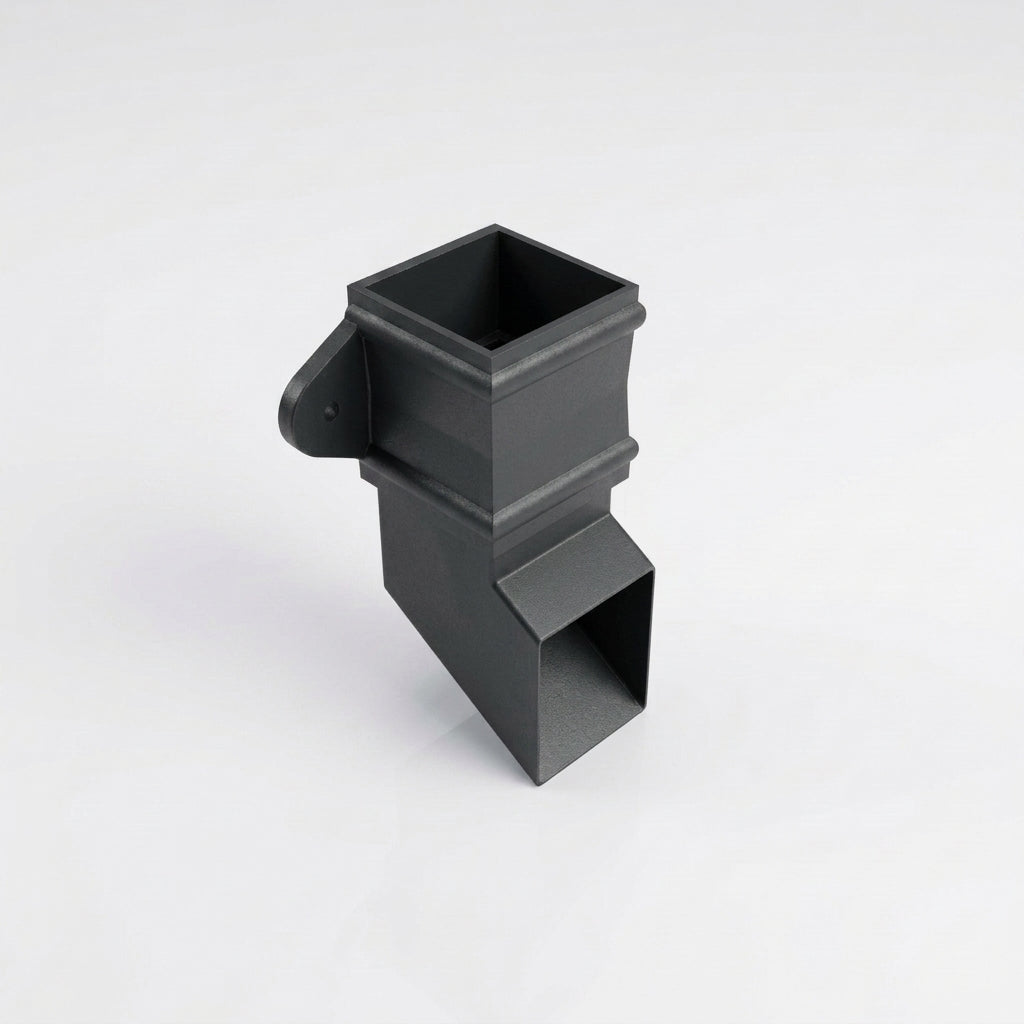 Traditional Aluminium Downpipe Shoe 72x72mm — RAL 7021