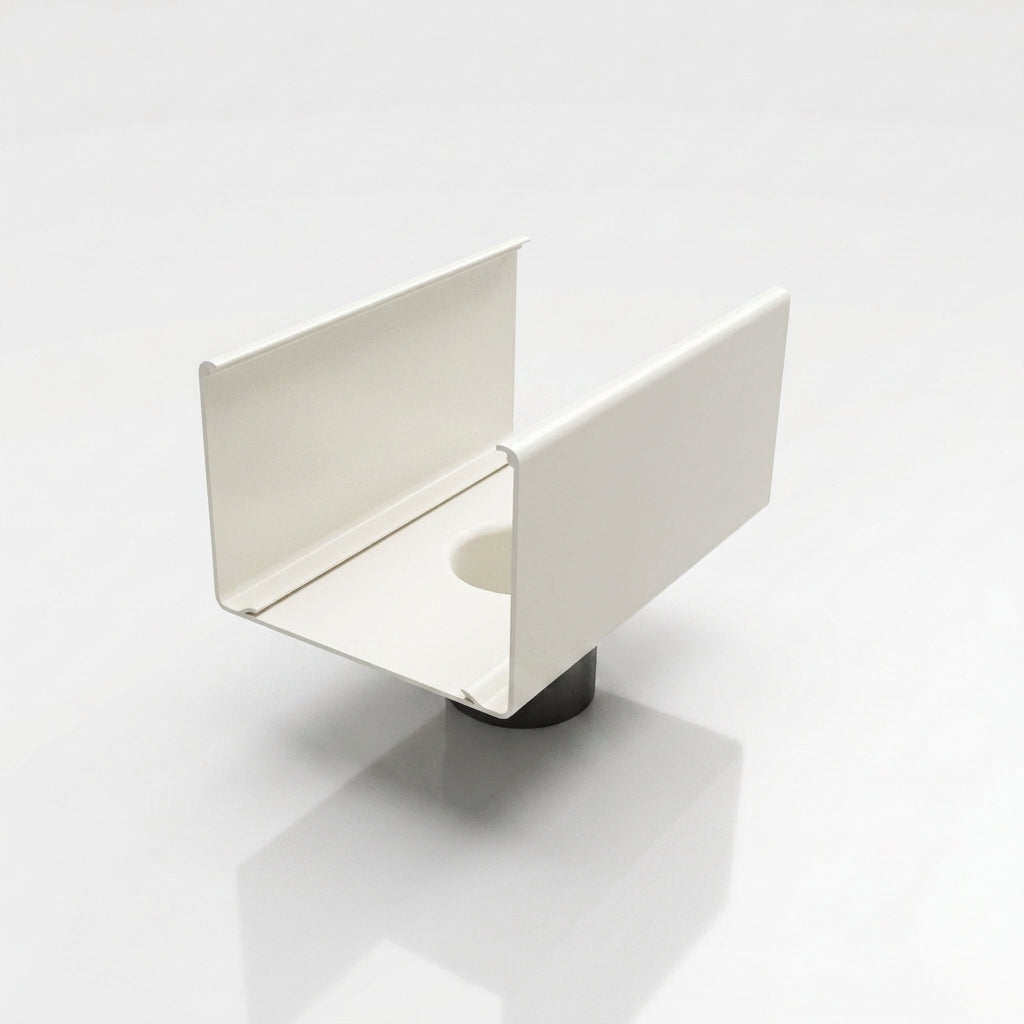 Aluminium Box Gutter Outlet 63mm Diameter 135 x 100mm — RAL 9010