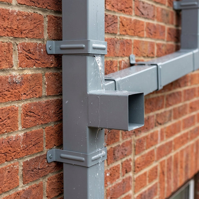 Aluminium 72x72mm Flush Joint Downpipe Branches — 92.5° & 112.5°