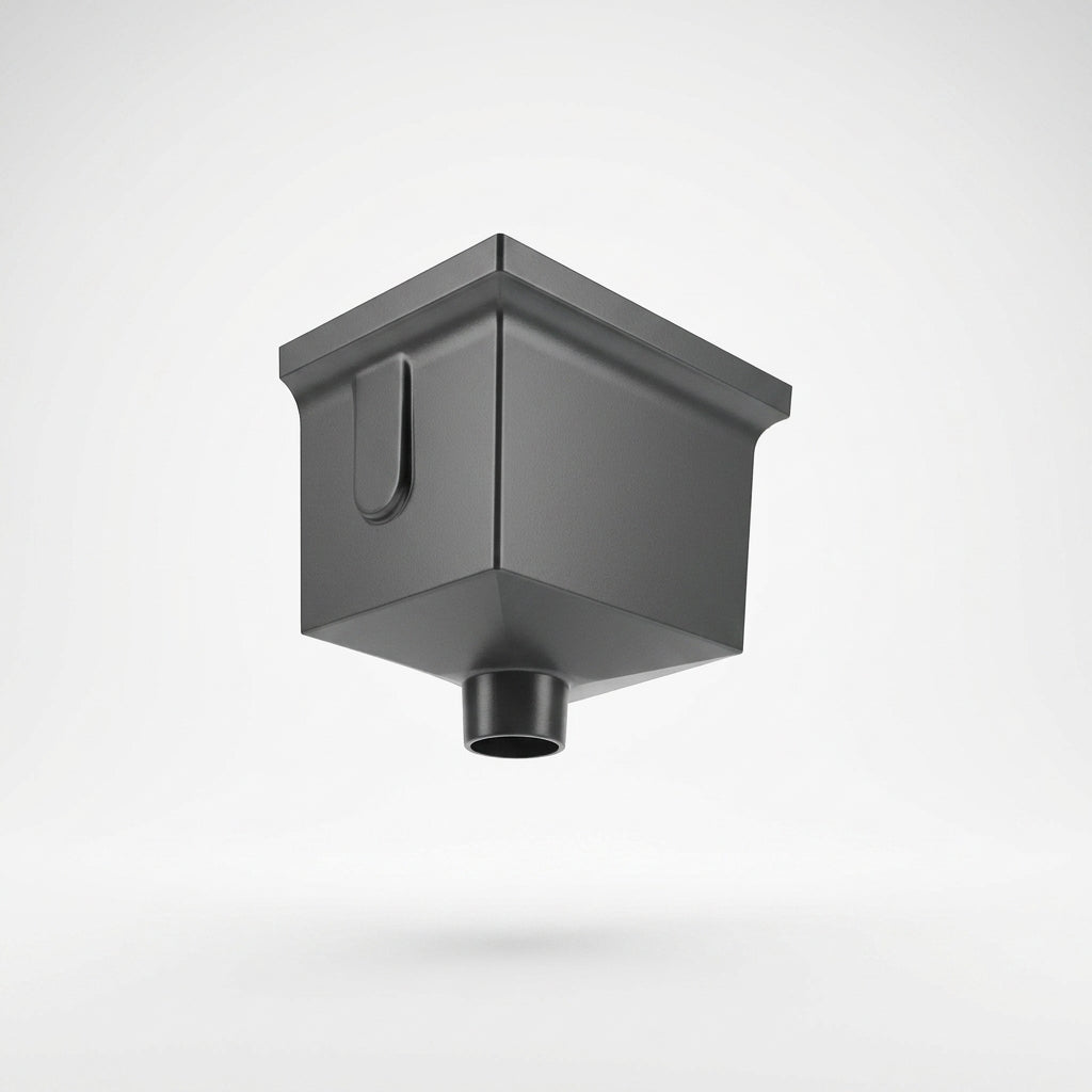 Cast Aluminium Hopper Head 255×175mm 76mm Dia Spigot (view 2)