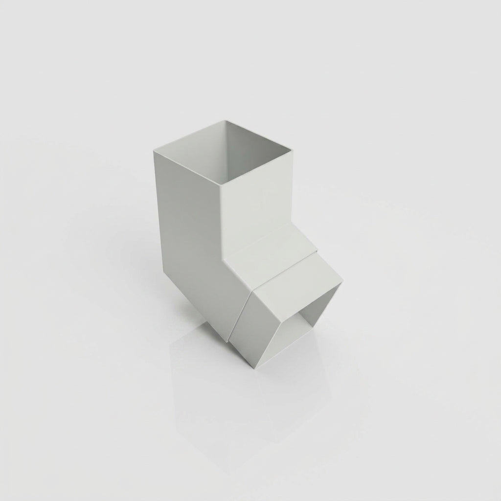 Flush Joint Aluminium Downpipe Bend 72x72mm — RAL 7035 / 112.5 Degrees