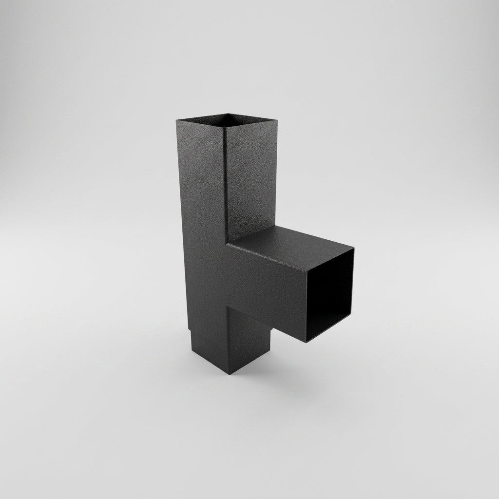 72x72mm Flush Joint Downpipe Branches — 92.5° & 112.5° — Textured Black / 92.5 Degrees