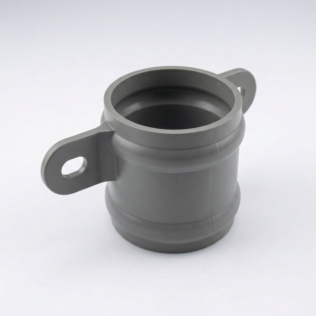 Traditional Downpipe Spare Socket Eared 76mm Diameter — RAL 7037