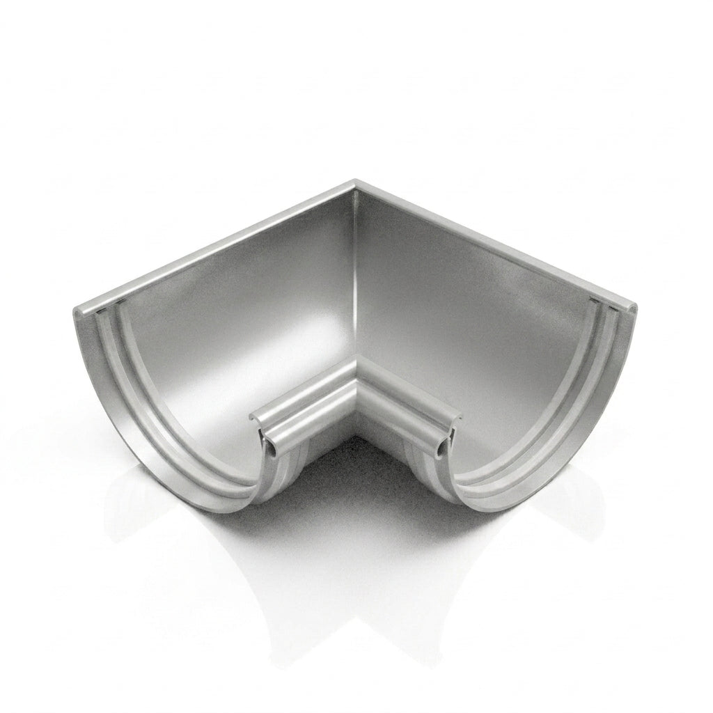 Half Round Aluminium Gutter Angle 90° - 125mm — RAL 9006